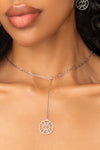 Emblem Drop Necklace - Silver