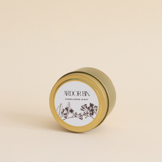 Sandalwood Night Gold Travel Candle